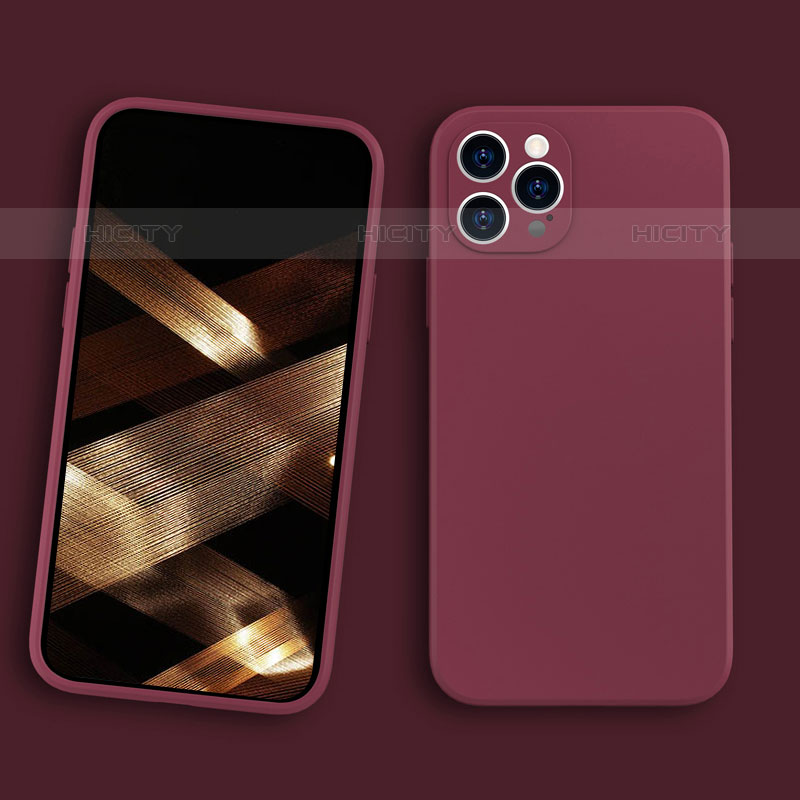 Custodia Silicone Ultra Sottile Morbida 360 Gradi Cover S05 per Apple iPhone 15 Pro Rosso Rosa
