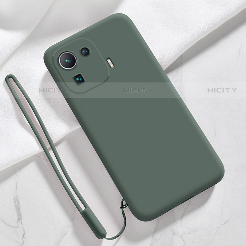 Custodia Silicone Ultra Sottile Morbida 360 Gradi Cover S05 per Xiaomi Mi 11 Pro 5G Verde Notte