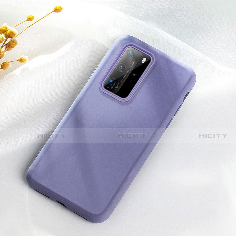 Custodia Silicone Ultra Sottile Morbida 360 Gradi Cover S07 per Huawei P40 Pro Grigio Scuro