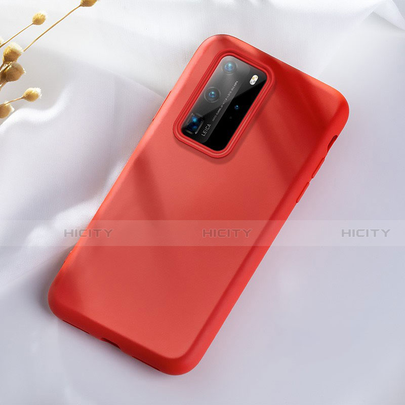Custodia Silicone Ultra Sottile Morbida 360 Gradi Cover S07 per Huawei P40 Pro Rosso