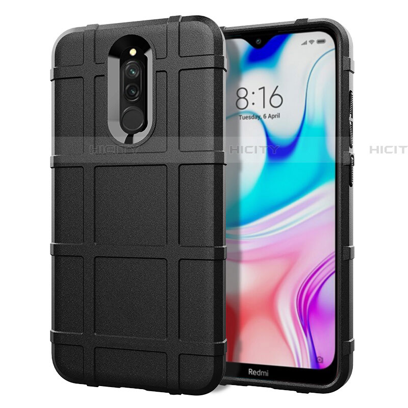 Custodia Silicone Ultra Sottile Morbida 360 Gradi Cover S07 per Xiaomi Redmi 8 Nero