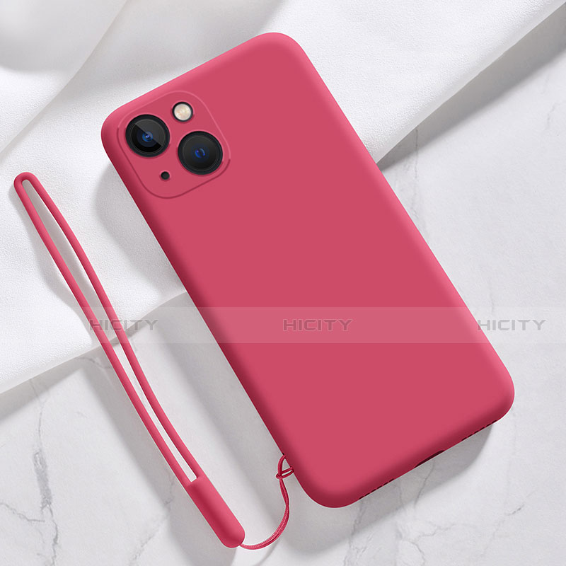 Custodia Silicone Ultra Sottile Morbida 360 Gradi Cover S08 per Apple iPhone 13 Rosa Caldo