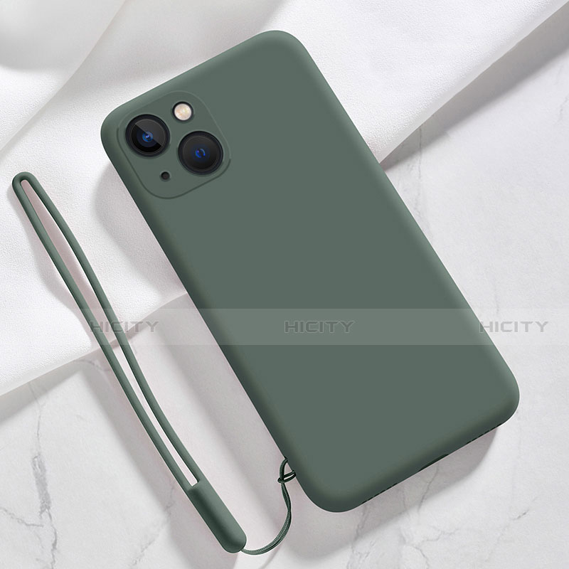 Custodia Silicone Ultra Sottile Morbida 360 Gradi Cover S08 per Apple iPhone 14 Verde