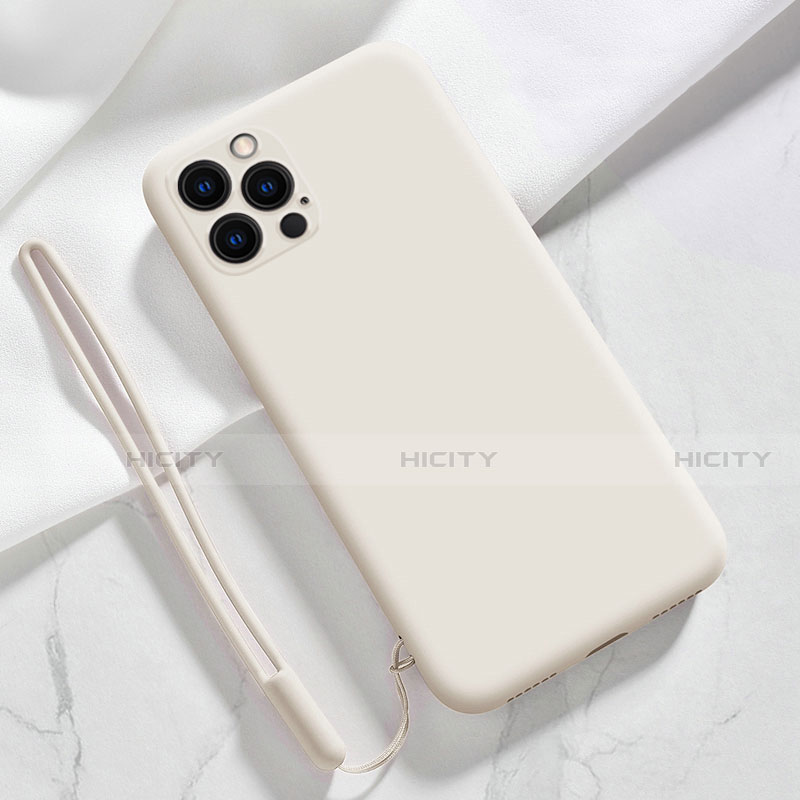 Custodia Silicone Ultra Sottile Morbida 360 Gradi Cover S09 per Apple iPhone 14 Pro Bianco