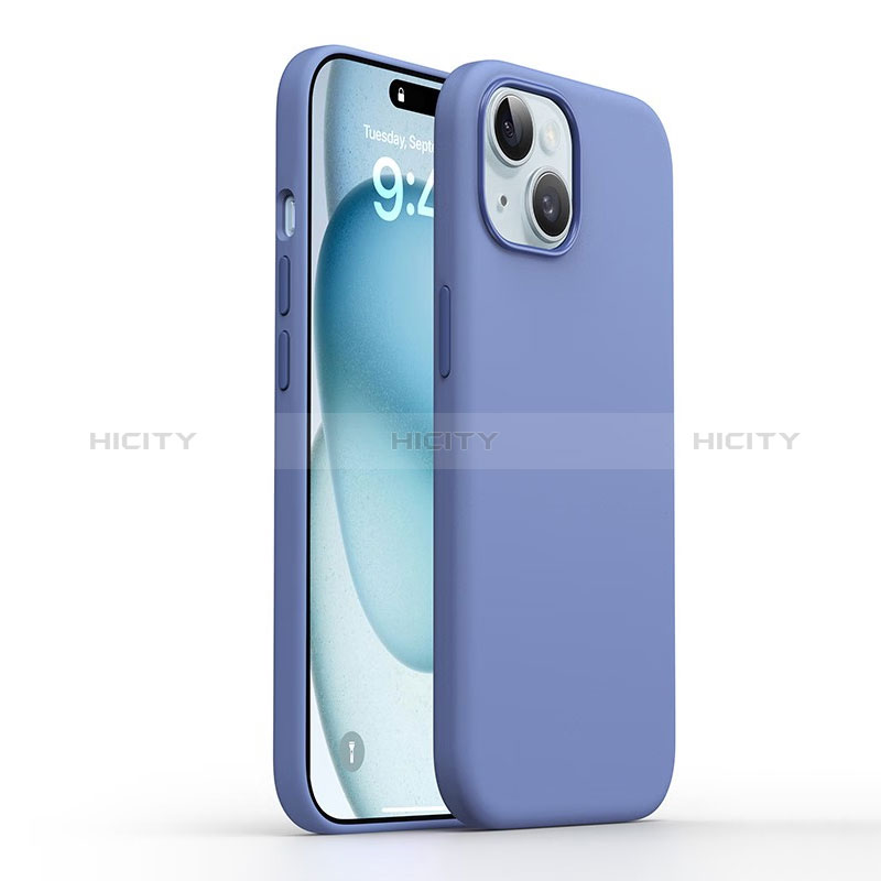 Custodia Silicone Ultra Sottile Morbida 360 Gradi Cover YK1 per Apple iPhone 15 Blu
