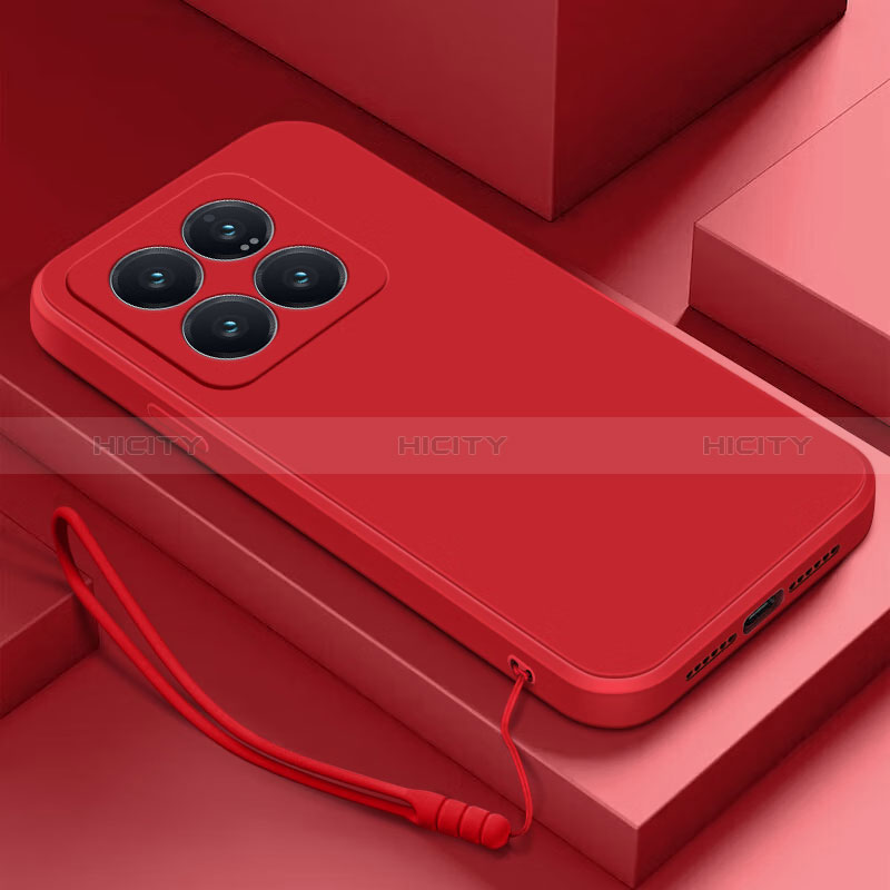 Custodia Silicone Ultra Sottile Morbida 360 Gradi Cover YK4 per Xiaomi Mi 14 5G Rosso