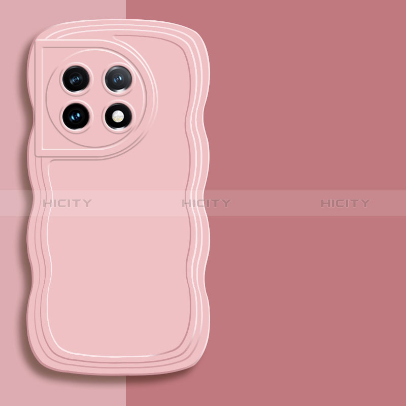 Custodia Silicone Ultra Sottile Morbida 360 Gradi Cover YK7 per OnePlus 11 5G Rosa