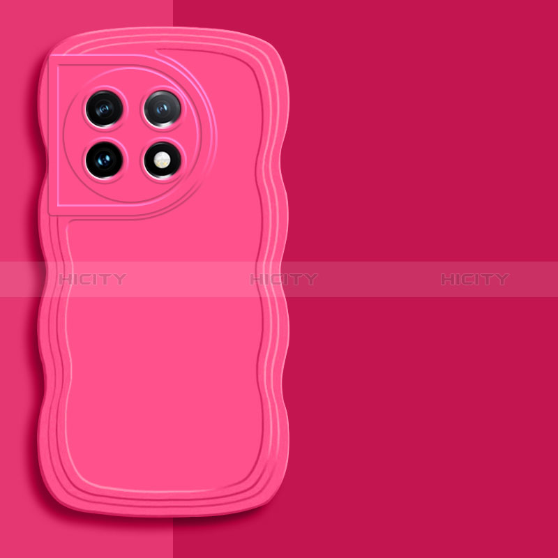 Custodia Silicone Ultra Sottile Morbida 360 Gradi Cover YK7 per OnePlus 11 5G Rosa Caldo