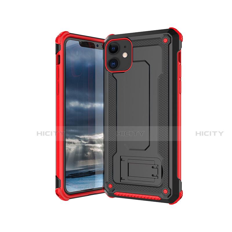 Custodia Silicone Ultra Sottile Morbida 360 Gradi Cover Z01 per Apple iPhone 11 Rosso e Nero