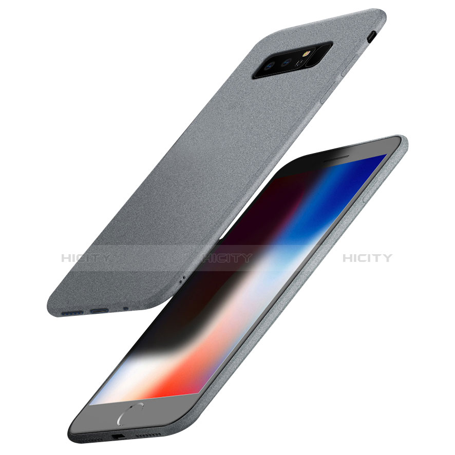Custodia Silicone Ultra Sottile Morbida 360 Gradi per Samsung Galaxy Note 8 Grigio