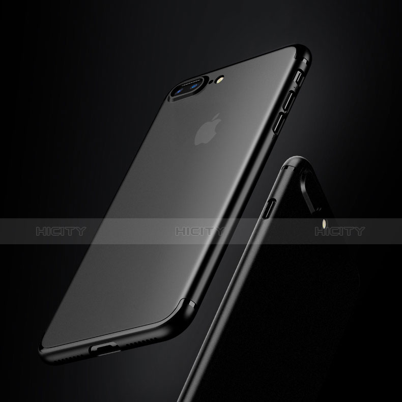 Custodia Silicone Ultra Sottile Morbida A01 per Apple iPhone 7 Plus Nero