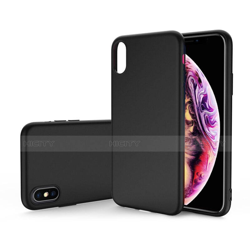 Custodia Silicone Ultra Sottile Morbida C03 per Apple iPhone X Nero