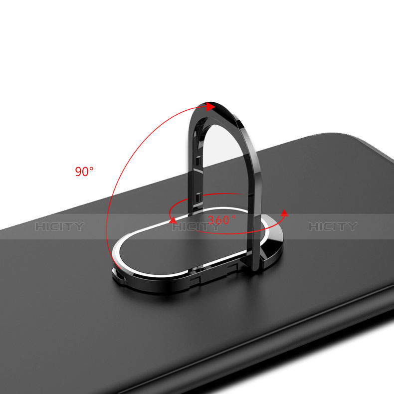 Custodia Silicone Ultra Sottile Morbida con Anello Supporto A02 per Samsung Galaxy S8 Nero