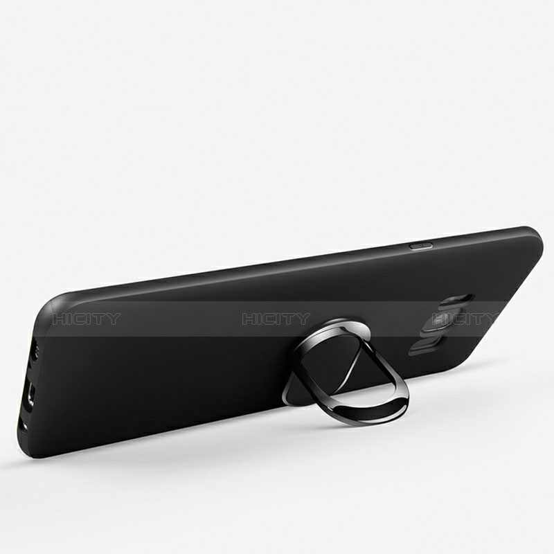 Custodia Silicone Ultra Sottile Morbida con Anello Supporto A03 per Samsung Galaxy S8 Nero