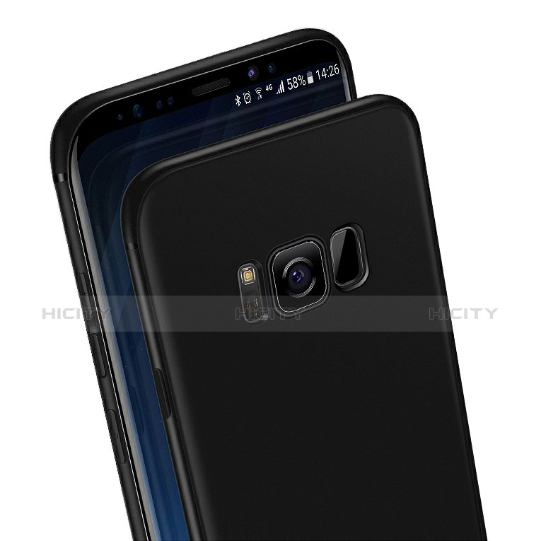 Custodia Silicone Ultra Sottile Morbida con Anello Supporto A03 per Samsung Galaxy S8 Plus Nero