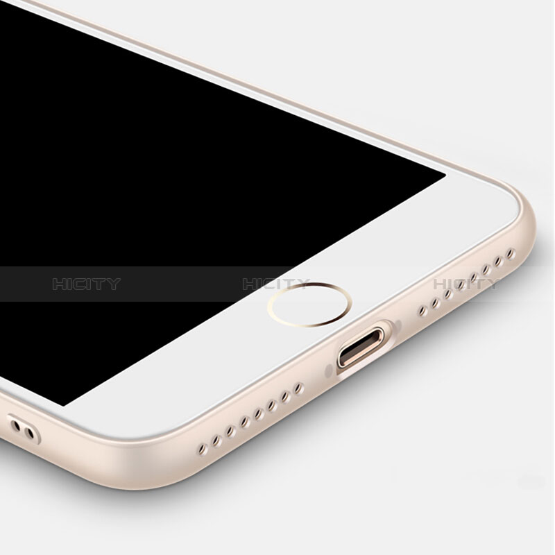 Custodia Silicone Ultra Sottile Morbida con Anello Supporto A04 per Apple iPhone 8 Plus Oro