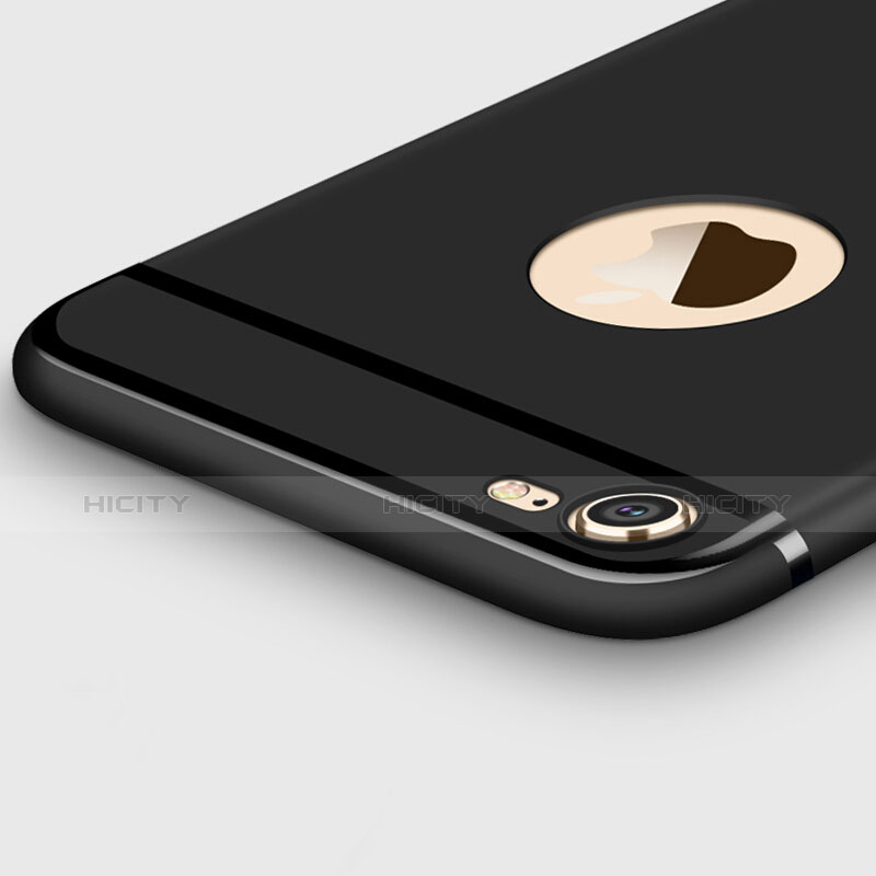 Custodia Silicone Ultra Sottile Morbida con Anello Supporto per Apple iPhone 6 Nero