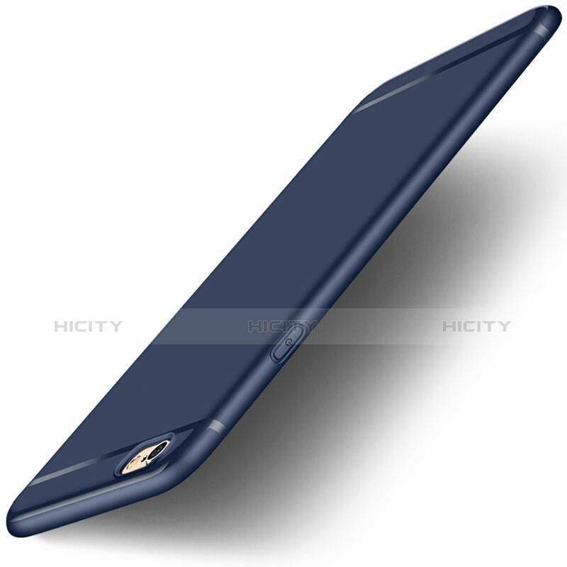 Custodia Silicone Ultra Sottile Morbida con Anello Supporto per Apple iPhone 6 Plus Blu
