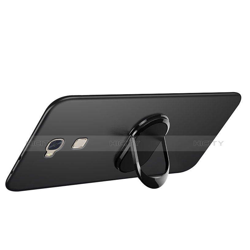 Custodia Silicone Ultra Sottile Morbida con Anello Supporto per Huawei GR5 Nero