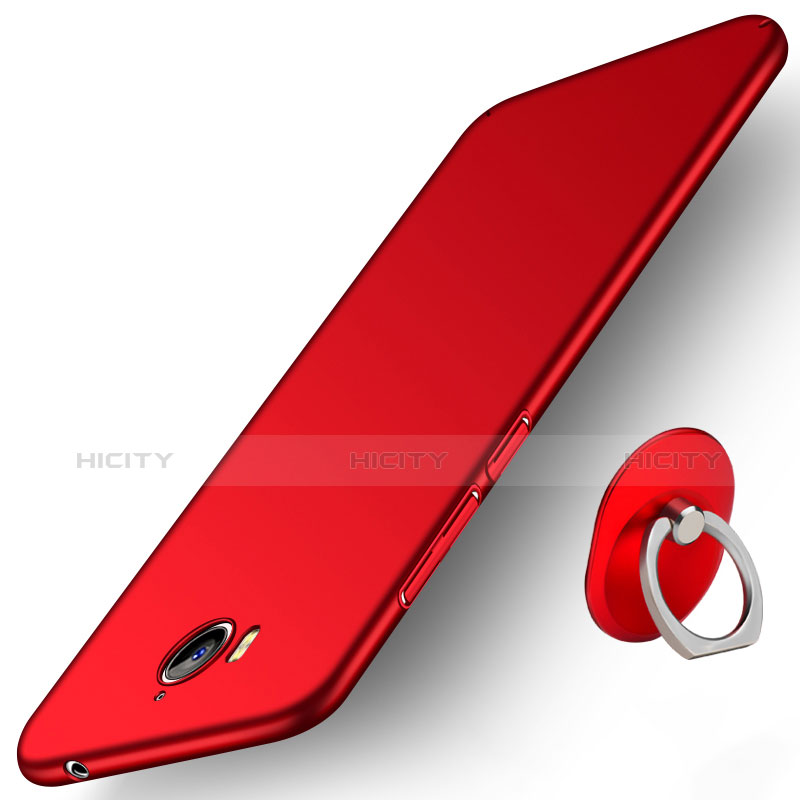Custodia Silicone Ultra Sottile Morbida con Anello Supporto per Huawei Honor Play 6 Rosso