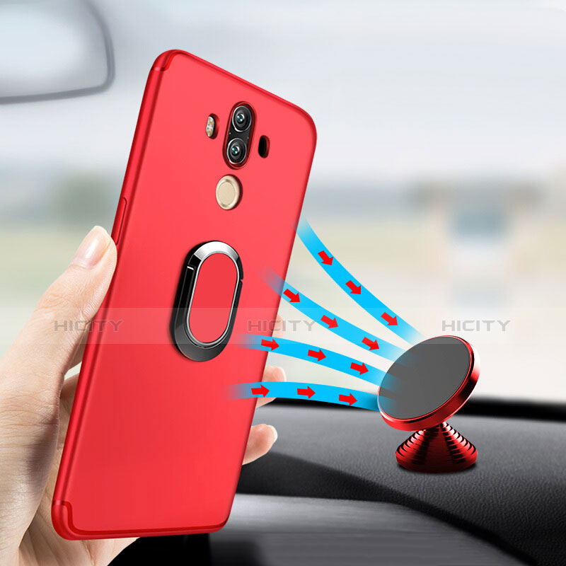 Custodia Silicone Ultra Sottile Morbida con Anello Supporto per Huawei Mate 10 Pro Rosso