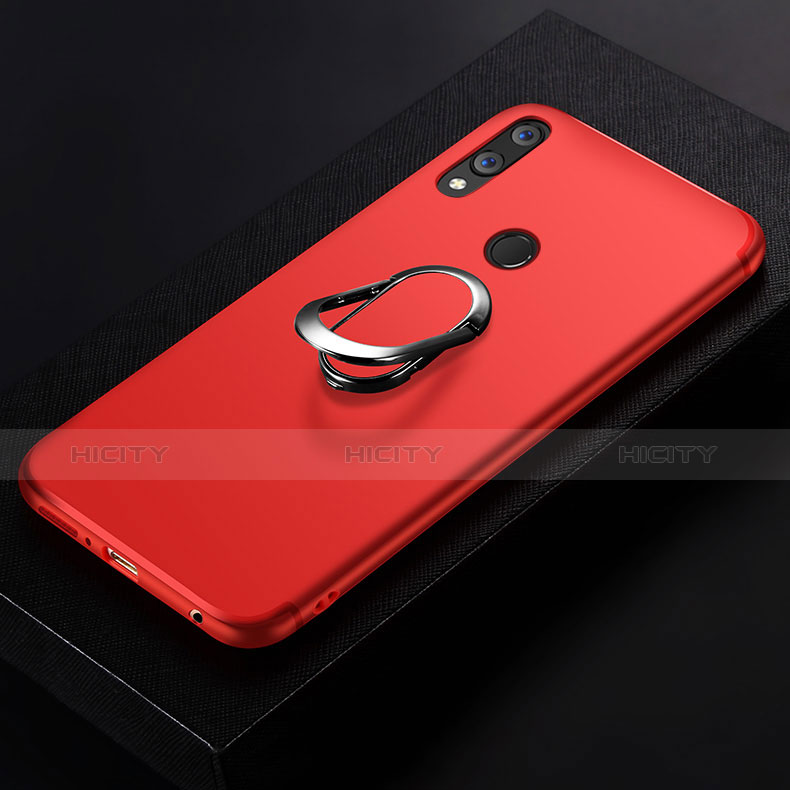 Custodia Silicone Ultra Sottile Morbida con Anello Supporto per Huawei Nova 3e Rosso