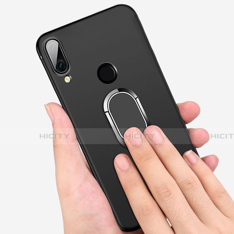 Custodia Silicone Ultra Sottile Morbida con Magnetico Anello Supporto A02 per Xiaomi Redmi Note 7 Pro Nero