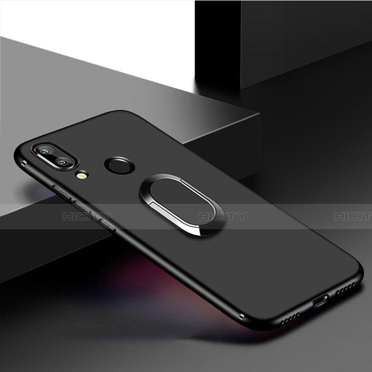 Custodia Silicone Ultra Sottile Morbida con Magnetico Anello Supporto A02 per Xiaomi Redmi Note 7 Pro Nero