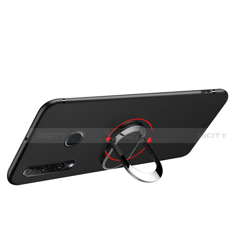 Custodia Silicone Ultra Sottile Morbida con Magnetico Anello Supporto per Huawei Honor 20 Lite Nero