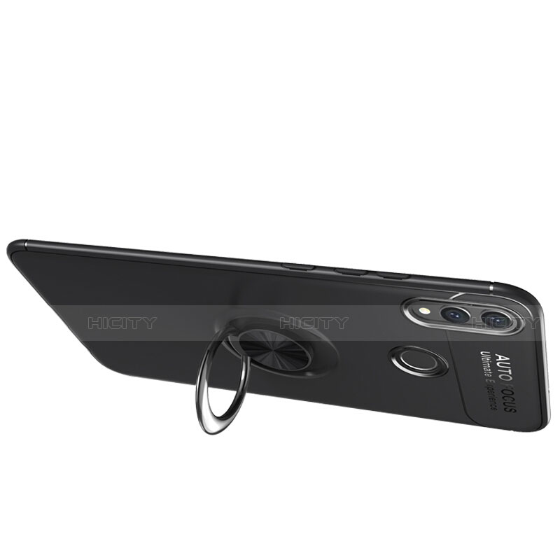 Custodia Silicone Ultra Sottile Morbida con Magnetico Anello Supporto per Huawei Honor View 10 Lite Nero