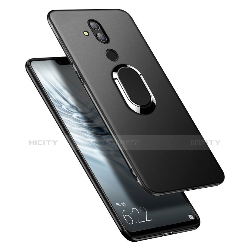 Custodia Silicone Ultra Sottile Morbida con Magnetico Anello Supporto per Huawei Mate 20 Lite Nero