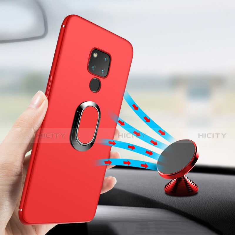 Custodia Silicone Ultra Sottile Morbida con Magnetico Anello Supporto per Huawei Mate 20 X 5G Rosso