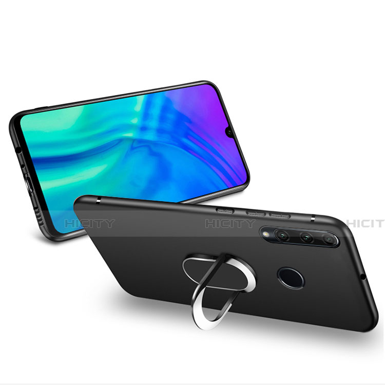 Custodia Silicone Ultra Sottile Morbida con Magnetico Anello Supporto per Huawei P Smart+ Plus (2019) Nero