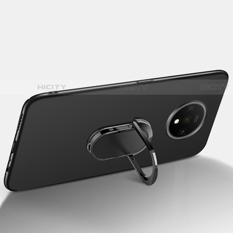 Custodia Silicone Ultra Sottile Morbida con Magnetico Anello Supporto per OnePlus 7T Nero