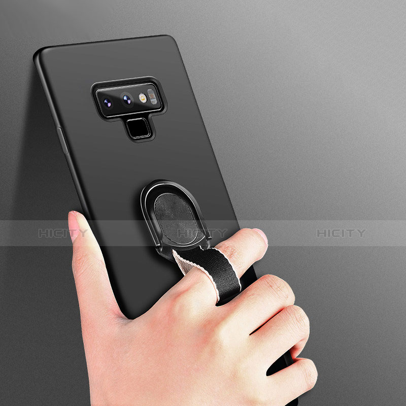 Custodia Silicone Ultra Sottile Morbida con Magnetico Anello Supporto per Samsung Galaxy Note 9 Nero