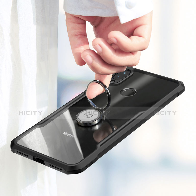Custodia Silicone Ultra Sottile Morbida con Magnetico Anello Supporto per Xiaomi Redmi Note 7 Nero