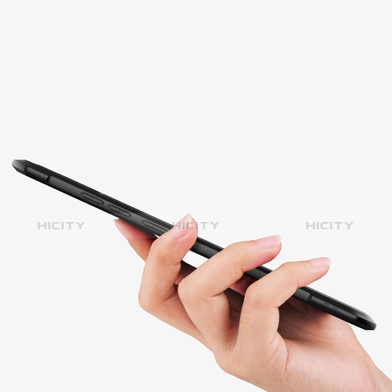 Custodia Silicone Ultra Sottile Morbida con Magnetico Anello Supporto per Xiaomi Redmi Note 7 Nero