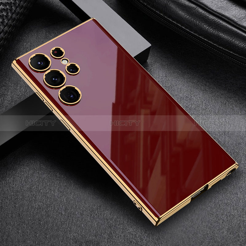 Custodia Silicone Ultra Sottile Morbida Cover AC1 per Samsung Galaxy S21 Ultra 5G Rosso