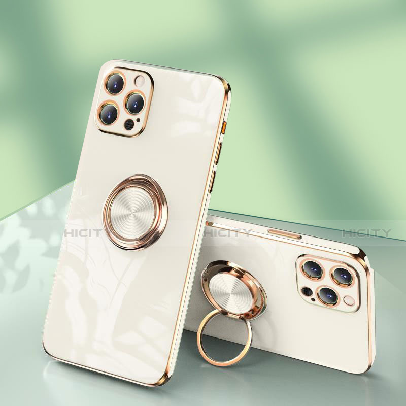 Custodia Silicone Ultra Sottile Morbida Cover con Anello Supporto per Apple iPhone 14 Pro Max