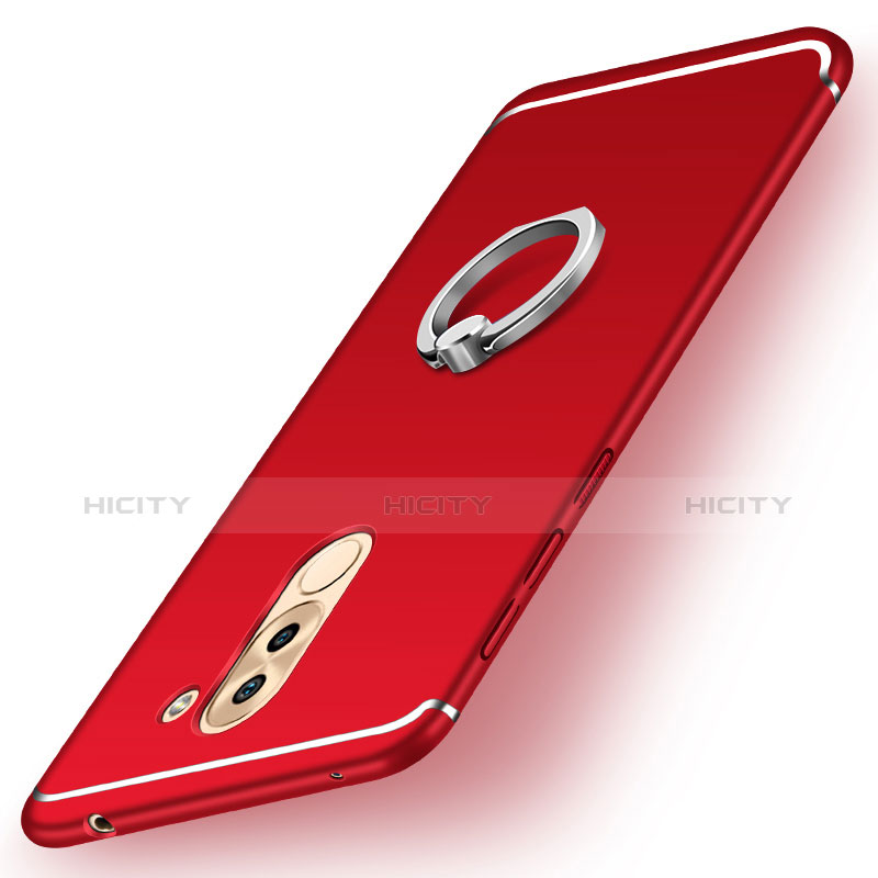 Custodia Silicone Ultra Sottile Morbida Cover con Anello Supporto per Huawei GR5 (2017) Rosso