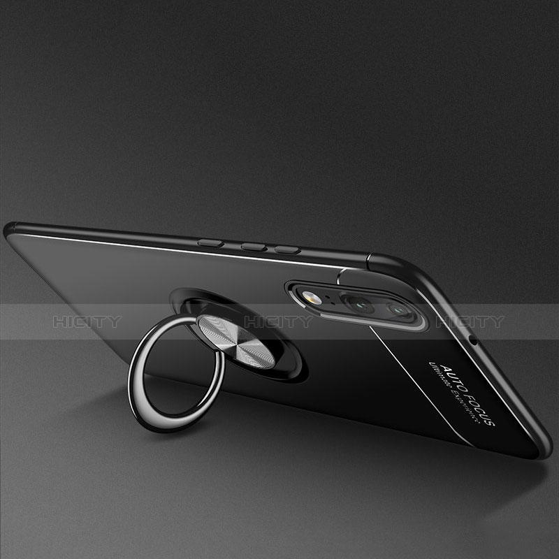 Custodia Silicone Ultra Sottile Morbida Cover con Anello Supporto per Huawei P20