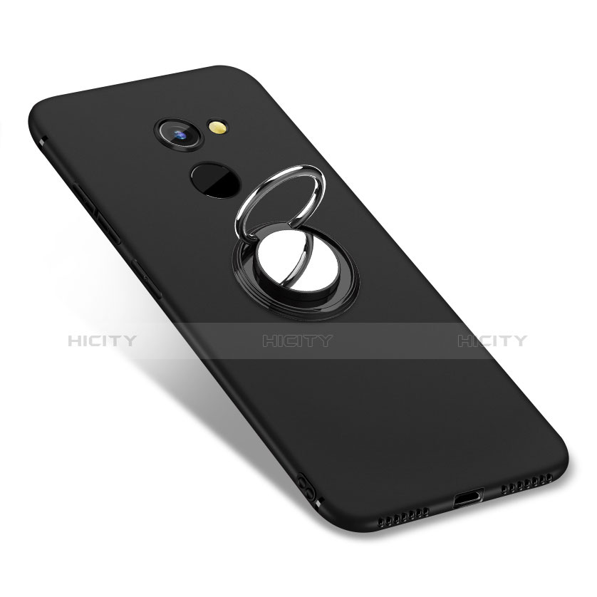 Custodia Silicone Ultra Sottile Morbida Cover con Anello Supporto per Huawei Y7 Prime