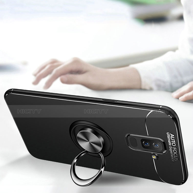 Custodia Silicone Ultra Sottile Morbida Cover con Anello Supporto per Samsung Galaxy A9 Star Lite