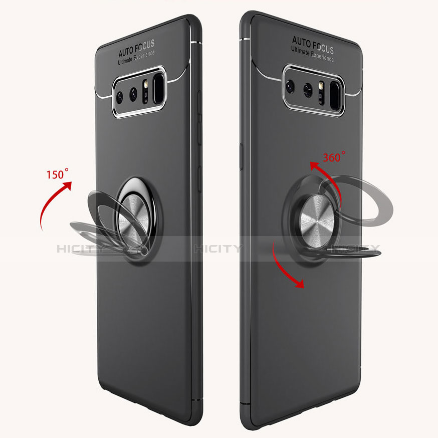 Custodia Silicone Ultra Sottile Morbida Cover con Anello Supporto per Samsung Galaxy Note 8