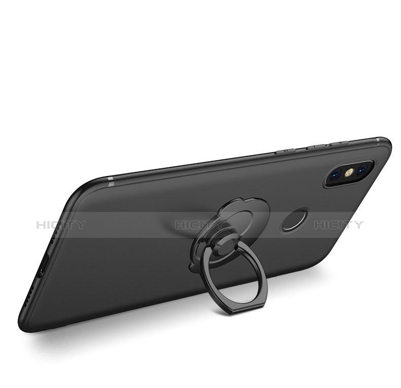 Custodia Silicone Ultra Sottile Morbida Cover con Anello Supporto per Xiaomi Mi 8