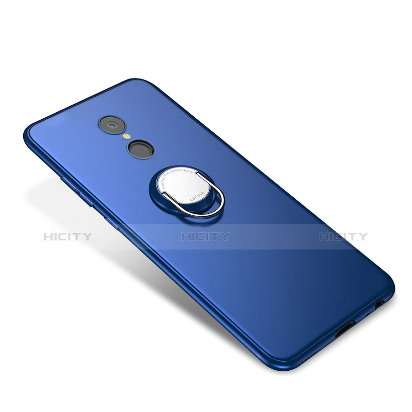 Custodia Silicone Ultra Sottile Morbida Cover con Anello Supporto per Xiaomi Redmi 5 Blu