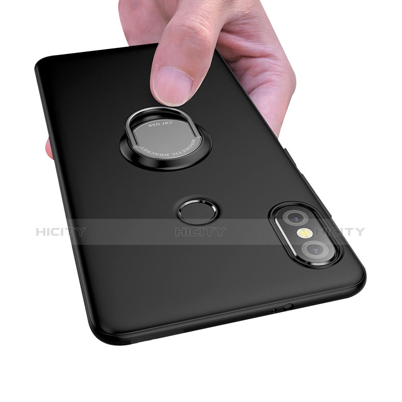 Custodia Silicone Ultra Sottile Morbida Cover con Anello Supporto per Xiaomi Redmi Note 5 AI Dual Camera