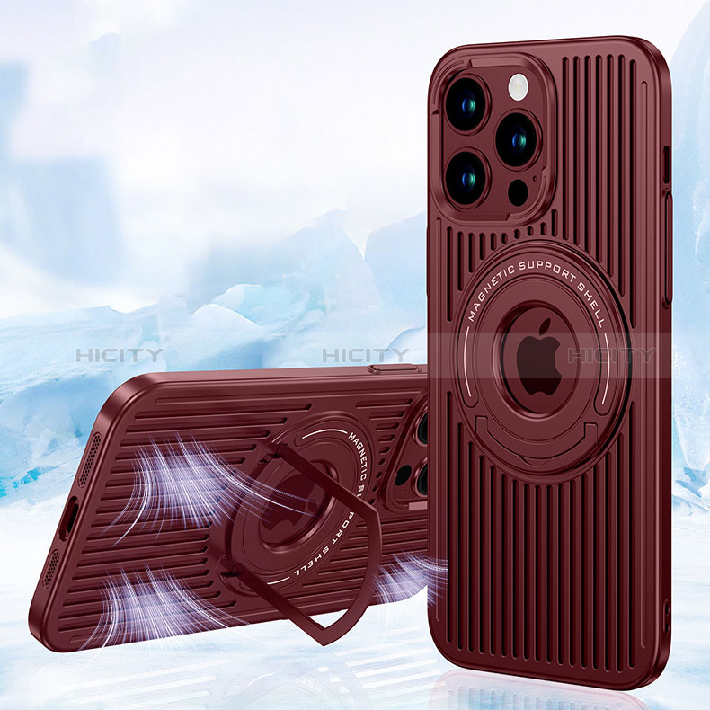 Custodia Silicone Ultra Sottile Morbida Cover con Mag-Safe Magnetic AC1 per Apple iPhone 13 Pro Rosso