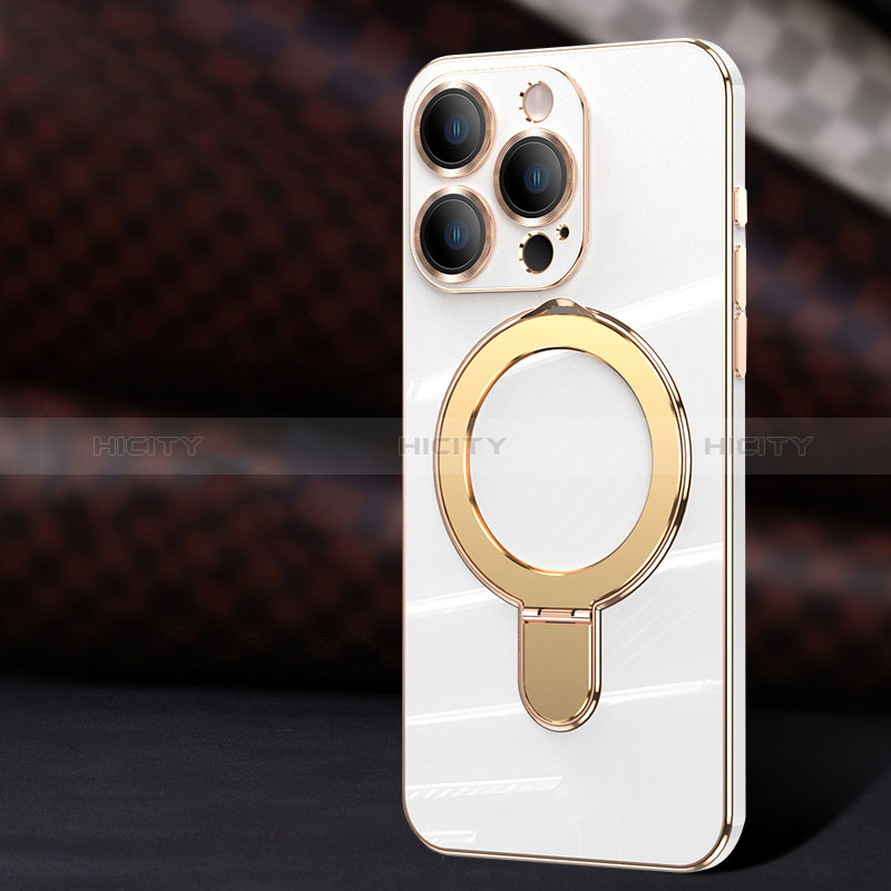 Custodia Silicone Ultra Sottile Morbida Cover con Mag-Safe Magnetic C01 per Apple iPhone 12 Pro Bianco