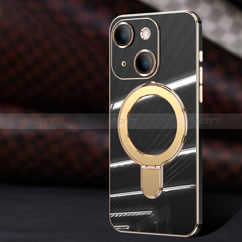 Custodia Silicone Ultra Sottile Morbida Cover con Mag-Safe Magnetic C01 per Apple iPhone 14 Plus Nero